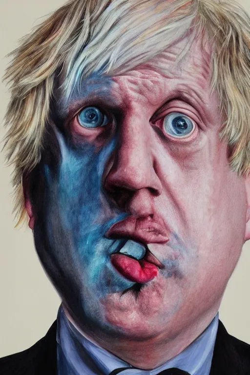 Prompt: extremely derpy looking boris johnson portrait, created by Martine Johanna