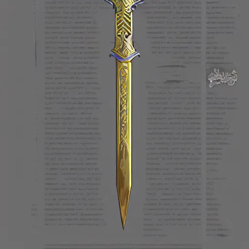 Image similar to magical sword, artefact, no people, xianxia, trending on artstation