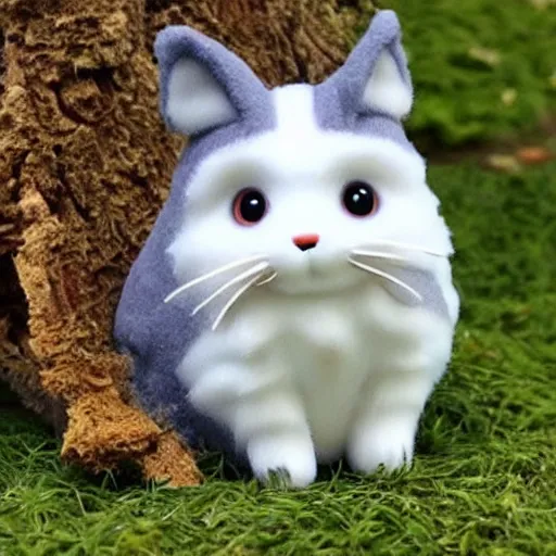 Prompt: a calico critters that looks like totoro