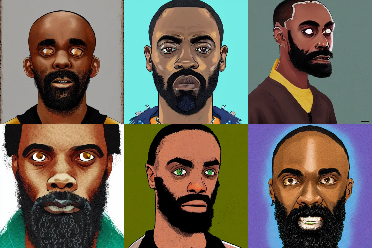 Prompt: mc ride, stefan corbin burnett, from death grips in the style of a disco elysium character portrait