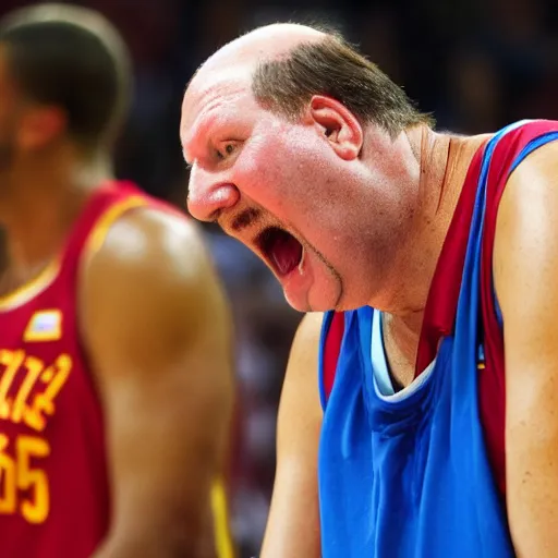 Image similar to Everyone is disgusted by how sweaty Steve Balmer is