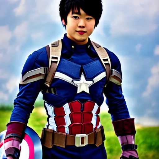 Image similar to hiro hamada as captain america