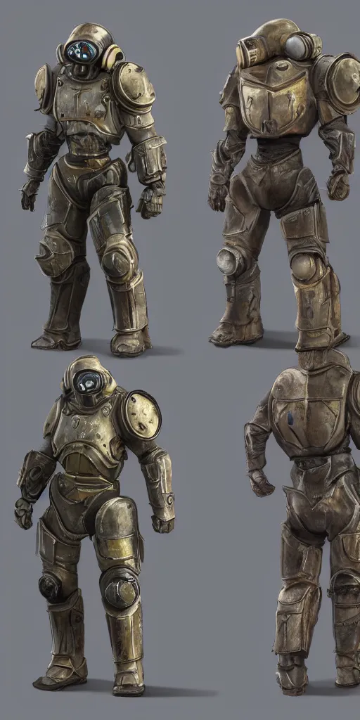 Image similar to fallout concept art armor render ultra unreal engine 5