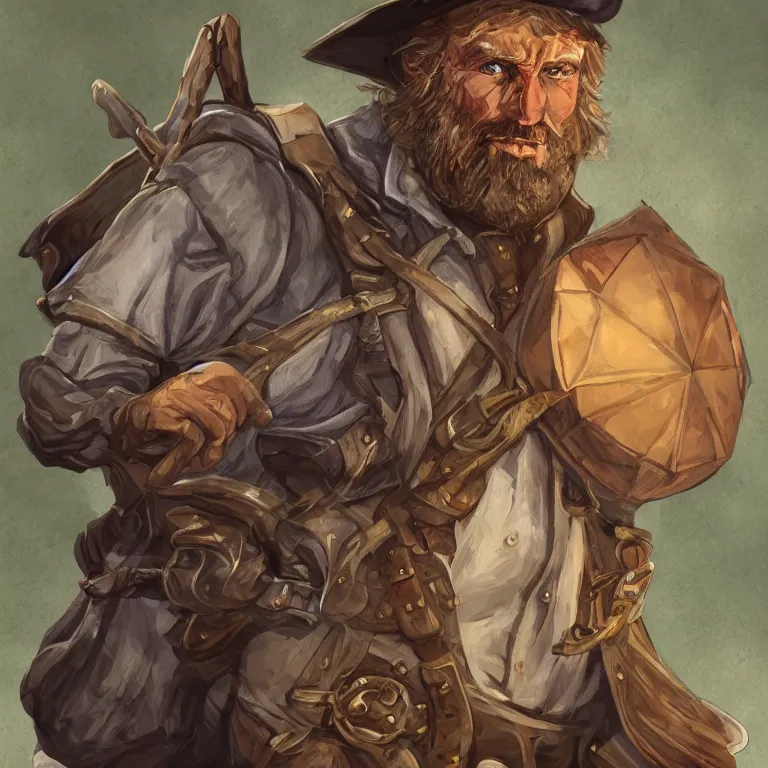 Image similar to Dungeons & Dragons, Commoner, Farmer, Character Portrait, Digital Art, Highly Detailed