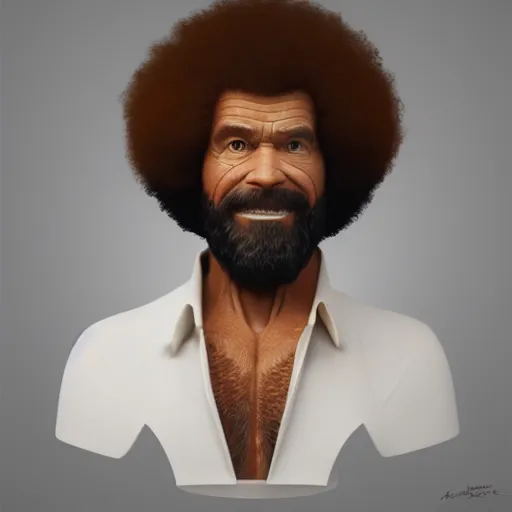 Image similar to bob ross as shaft, art by artgerm and greg rutkowski and alphonse mucha, concept art, octane render, unreal engine 5, highly detailed, high quality, 8 k, soft lighting, realistic face, path traced