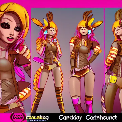 Prompt: candypunk character design, high quality, trending on artstation