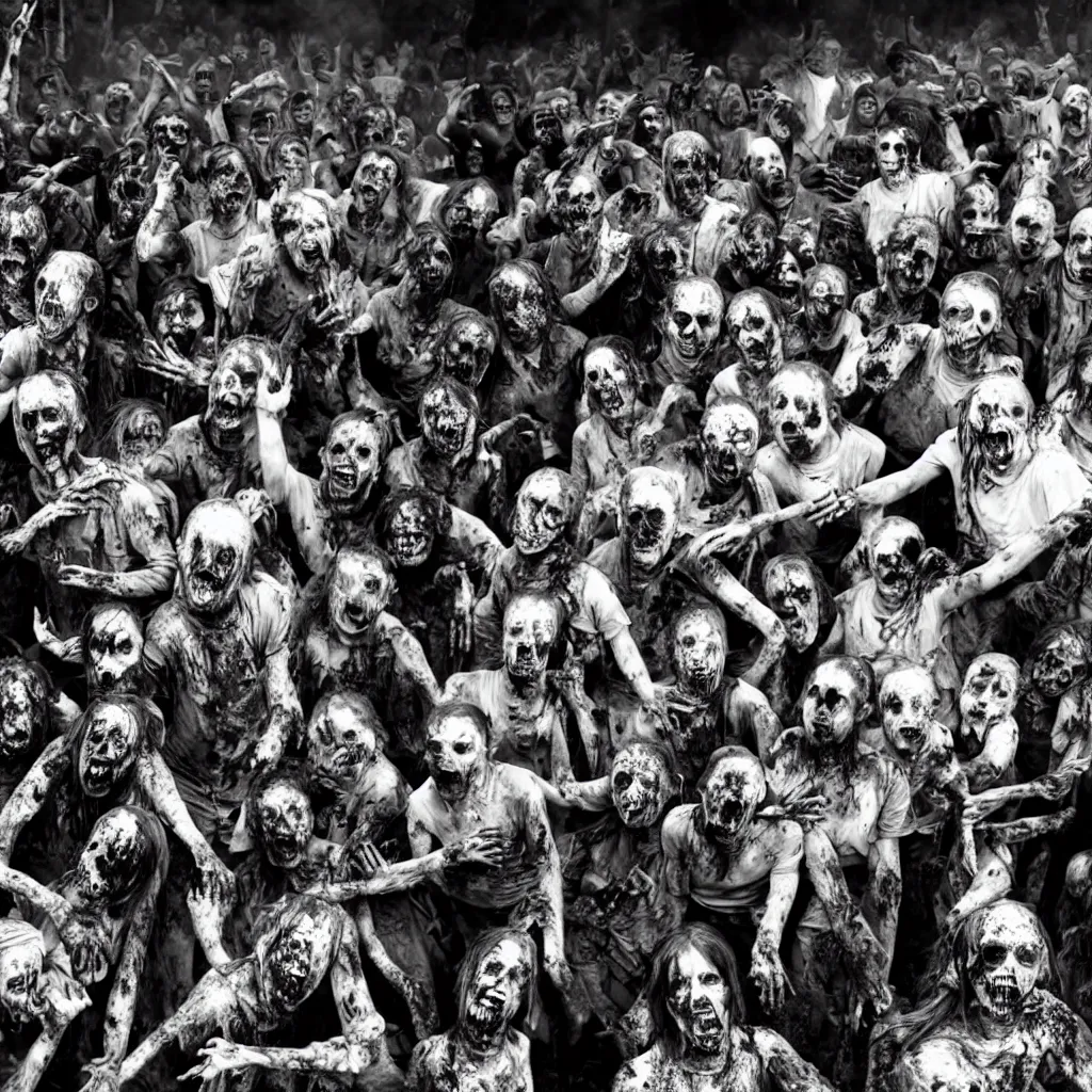 Image similar to black and white photo of the zombie apocalypse,