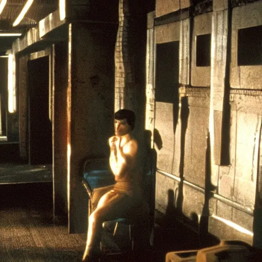 Image similar to the backrooms are empty,, still from the movie bladerunner