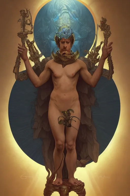 Image similar to anthropomorphic Sun-God, movie poster, cinematic lighting, intricate, rugged, ormal hands, normal legs, highly detailed, digital painting, artstation, smooth, sharp focus, illustration, art by artgerm and greg rutkowski and alphonse mucha and Wayne Barlowe and william-adolphe bouguereau