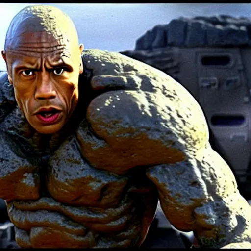 Image similar to the rock as a stone golem, colonial marine, still from the movie aliens