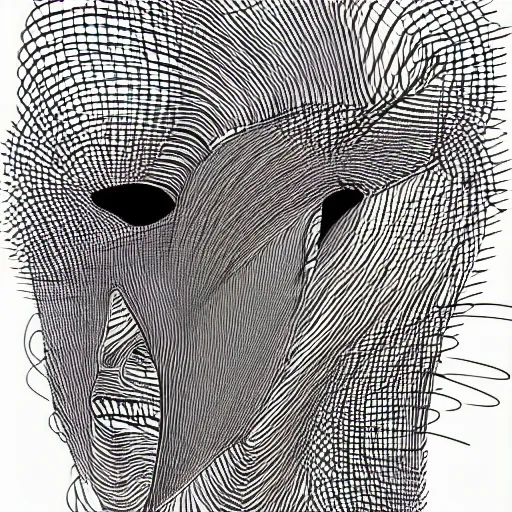 Image similar to scribble art portrait, lines, forms, shapes, abstract minimalism