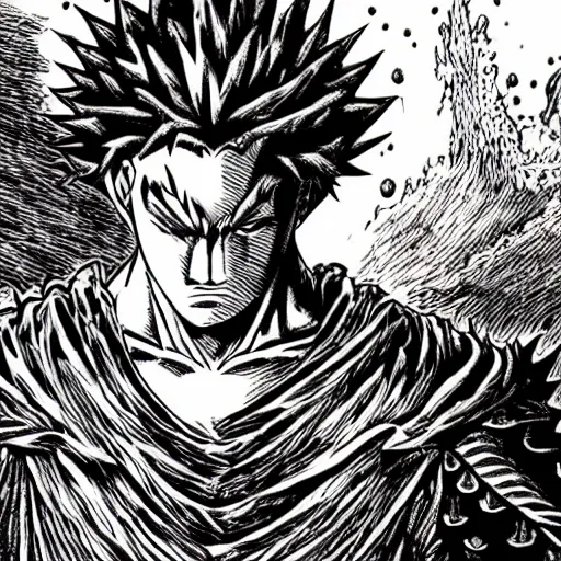 Prompt: a masterpiece created by kentaro miura