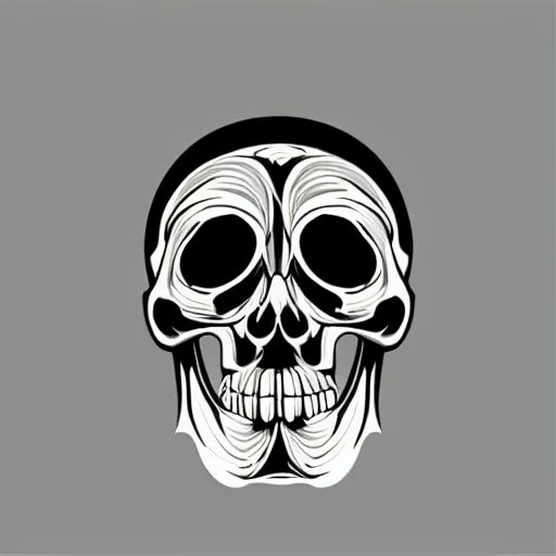 Prompt: skull rendered in art - deco style, clean lines