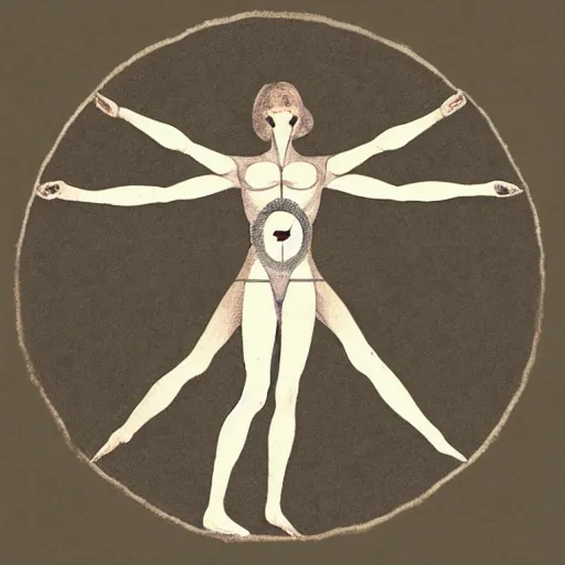 Image similar to vitruvian woman