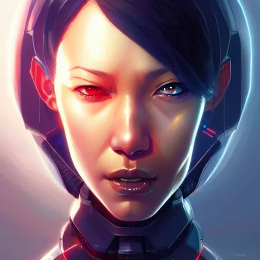 Image similar to cyborg, female, asian, science fiction, portrait, highly detailed, digital painting, beautiful eyes, concept art, sharp focus, illustration, art by artgerm and greg rutkowski and magali villeneuve and ilya kuvshinov!