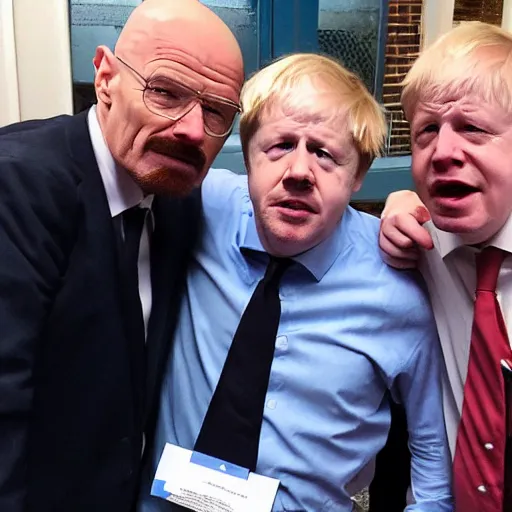 Image similar to Walter White selfie with Boris Johnson