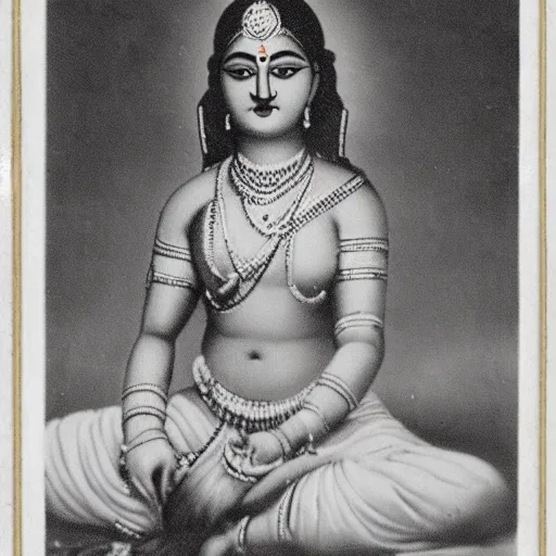 Prompt: portrait of goddess shiiva, vintage photo
