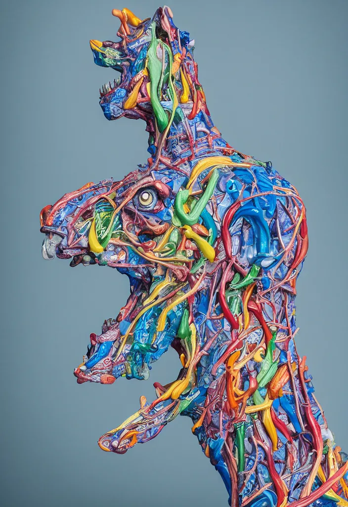 Image similar to bojack horseman, anatomical model made of colored resin, by damien hirst, sigma 3 5 mm f / 8