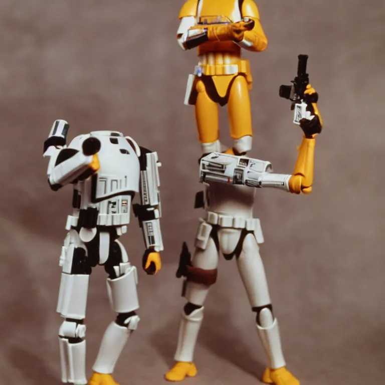 Image similar to 35mm photo of star wars action figure, vintage, 1980s