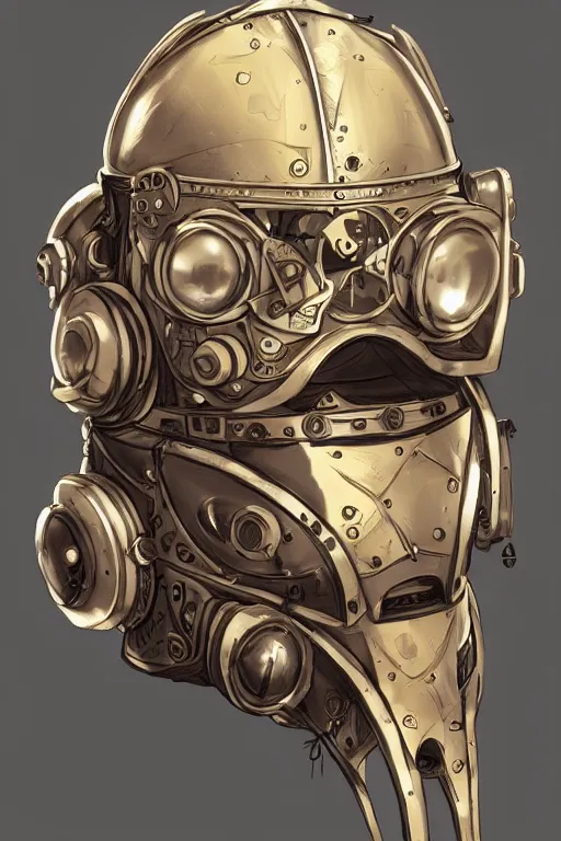 Image similar to steampunk helmet fantasy art mask robot ninja stylized digital illustration sharp focus, elegant intricate digital painting artstation concept art global illumination ray tracing advanced technology chaykin howard and campionpascale and cooke darwyn and davis jack