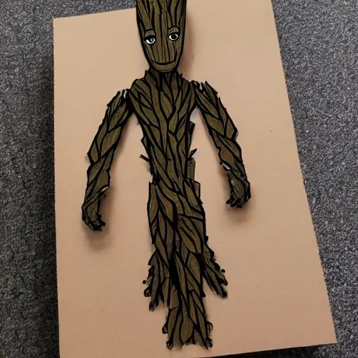 Image similar to cardboard groot