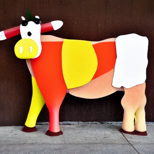 Prompt: a cow made out of fruit