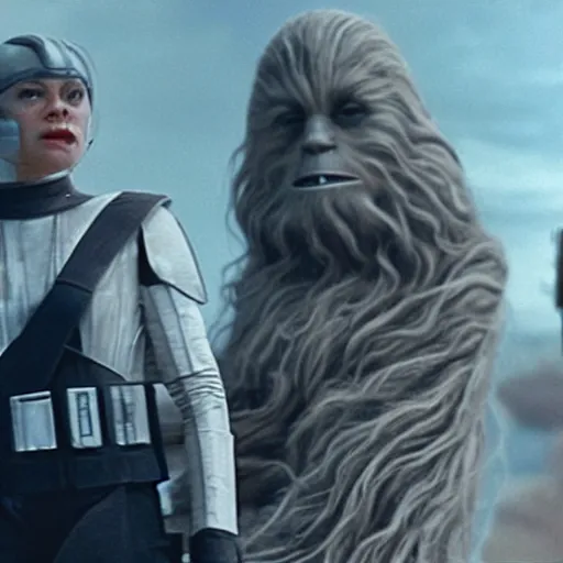 Image similar to still of the rock as leah in star wars