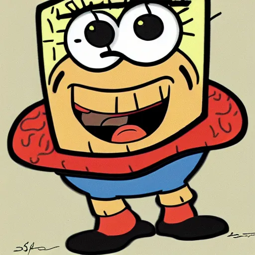 Prompt: a highly detailed drawing of dwayne johnson as a character in sponge bob square pants, animation cell by stephen hillenburg