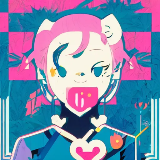 Image similar to dojacat profile picture by sachin teng x hellokitty, vector, ganja, marijuana, organic painting, hard edges, masterpiece, smoke, asymmetrical, matte paint, energetic