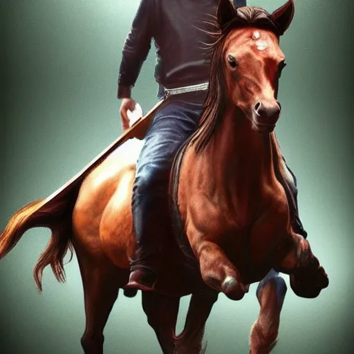 Image similar to Keanu Reeves centaur photorealistic