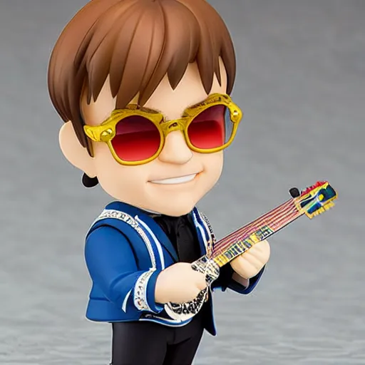 Image similar to elton john, nendoroid, figurine, detailed product photo