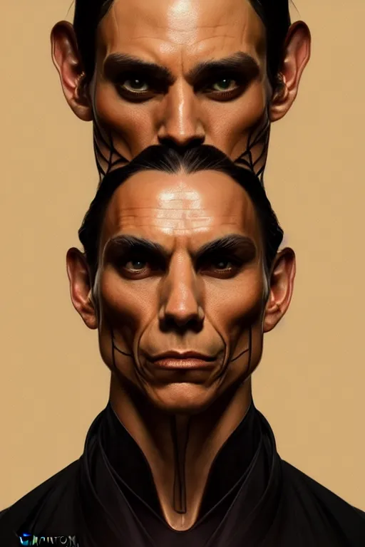 Prompt: symmetry!! portrait of zahn mcclarnon, machine parts embedded into face, intricate, elegant, highly detailed, digital painting, artstation, concept art, smooth, sharp focus, illustration, art by artgerm and greg rutkowski and alphonse mucha, 8 k