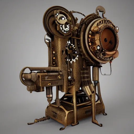 Prompt: steampunk time machine, cinema4d