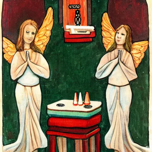 Image similar to angels playing backgammon