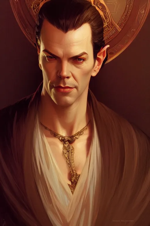 Prompt: a portrait of elrond, fantasy, sharp focus, intricate, elegant, digital painting, artstation, matte, highly detailed, concept art, illustration, ambient lighting, art by ilya kuvshinov, artgerm, alphonse mucha, and greg rutkowski