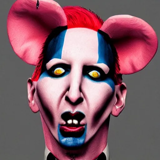 Image similar to marilyn manson as a pig