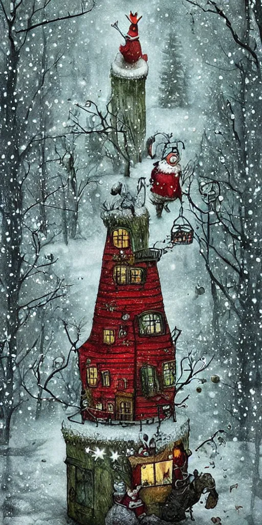 Prompt: christmas by alexander jansson