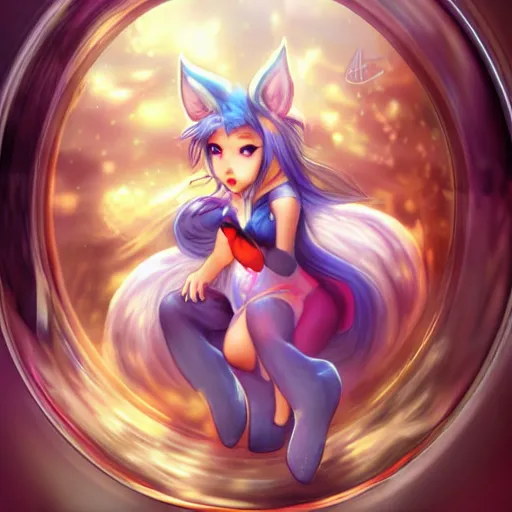 Prompt: ahri in the washing machine