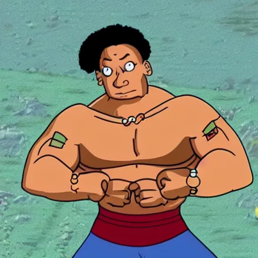 Prompt: dwayne johnson in rugrats