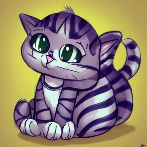 Image similar to kawaii greystriped cat looking cute, disney style, concept art, highly artstation, detailed, cartoon