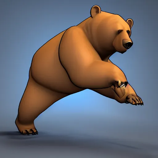 Prompt: profile picture of gambling bear in 3 d style with suit from wall street