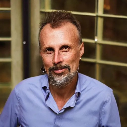 Prompt: photo of jurgen schmidhuber, godfather of all ai