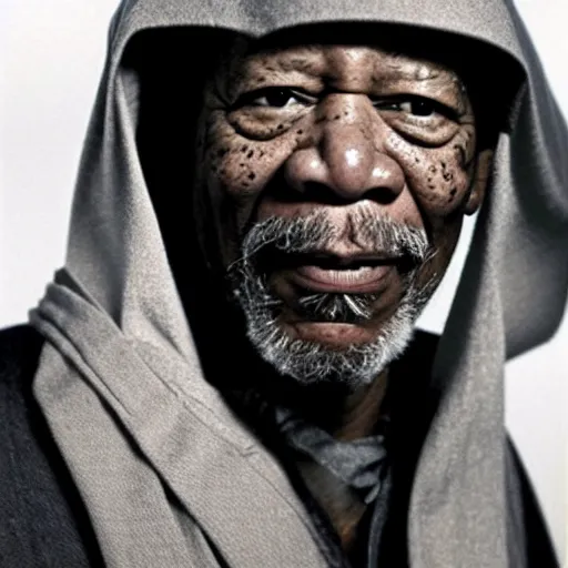 Image similar to Morgan freeman as obi wan kenobi