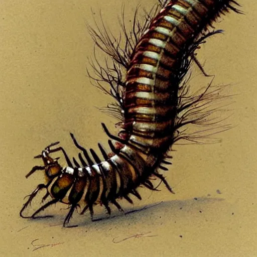 Image similar to ((((( a centipede that looks like an elk . muted colors.))))) by Jean-Baptiste Monge !!!!!!!!!!!!!!!!!!!!!!!!!!!