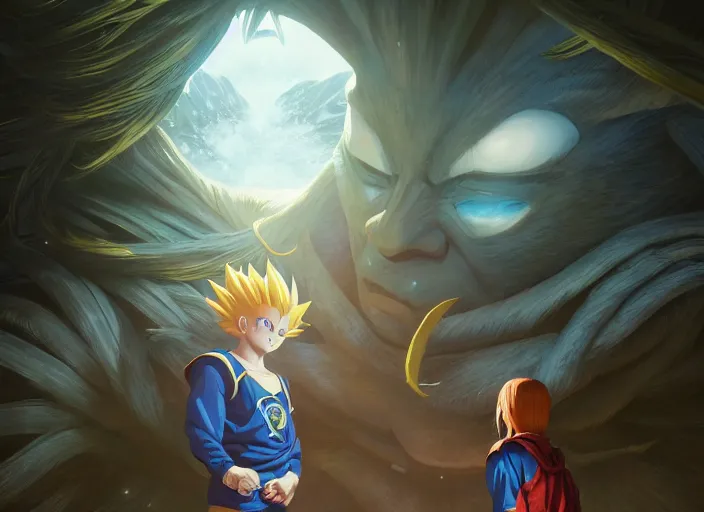 Prompt: highly detailed portrait of zatch bell, in dragon ball, stephen bliss, unreal engine, fantasy art by greg rutkowski, loish, rhads, ferdinand knab, makoto shinkai and lois van baarle, ilya kuvshinov, rossdraws, tom bagshaw, global illumination, radiant light, detailed and intricate environment