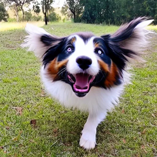 Image similar to australian shepherd breakdancing