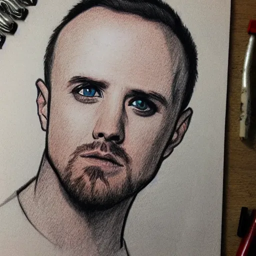 Prompt: a sketch of Jesse Pinkman from breaking bad