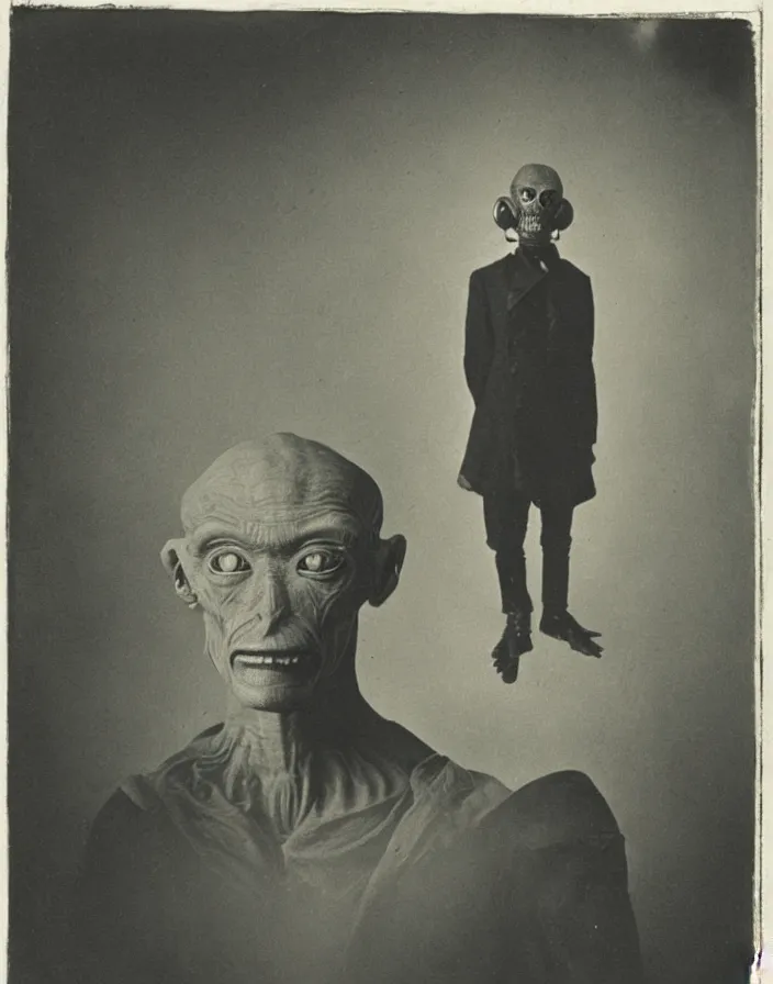 Image similar to portrait of an alien, historical photo, 1 8 8 4