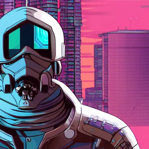 Prompt: screenshot of cyberpunk man with helmet by Josan Gonzalez in ps2 game