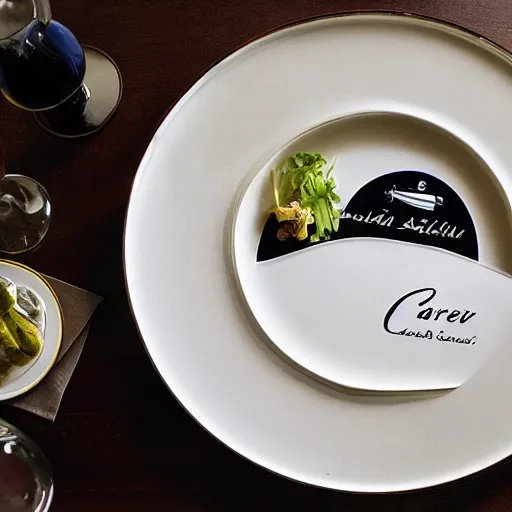 Prompt: the menu of a Michelin star italian restaurant named Carrello